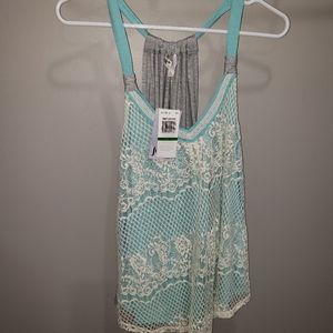 Jolt flows tank with lace overlay